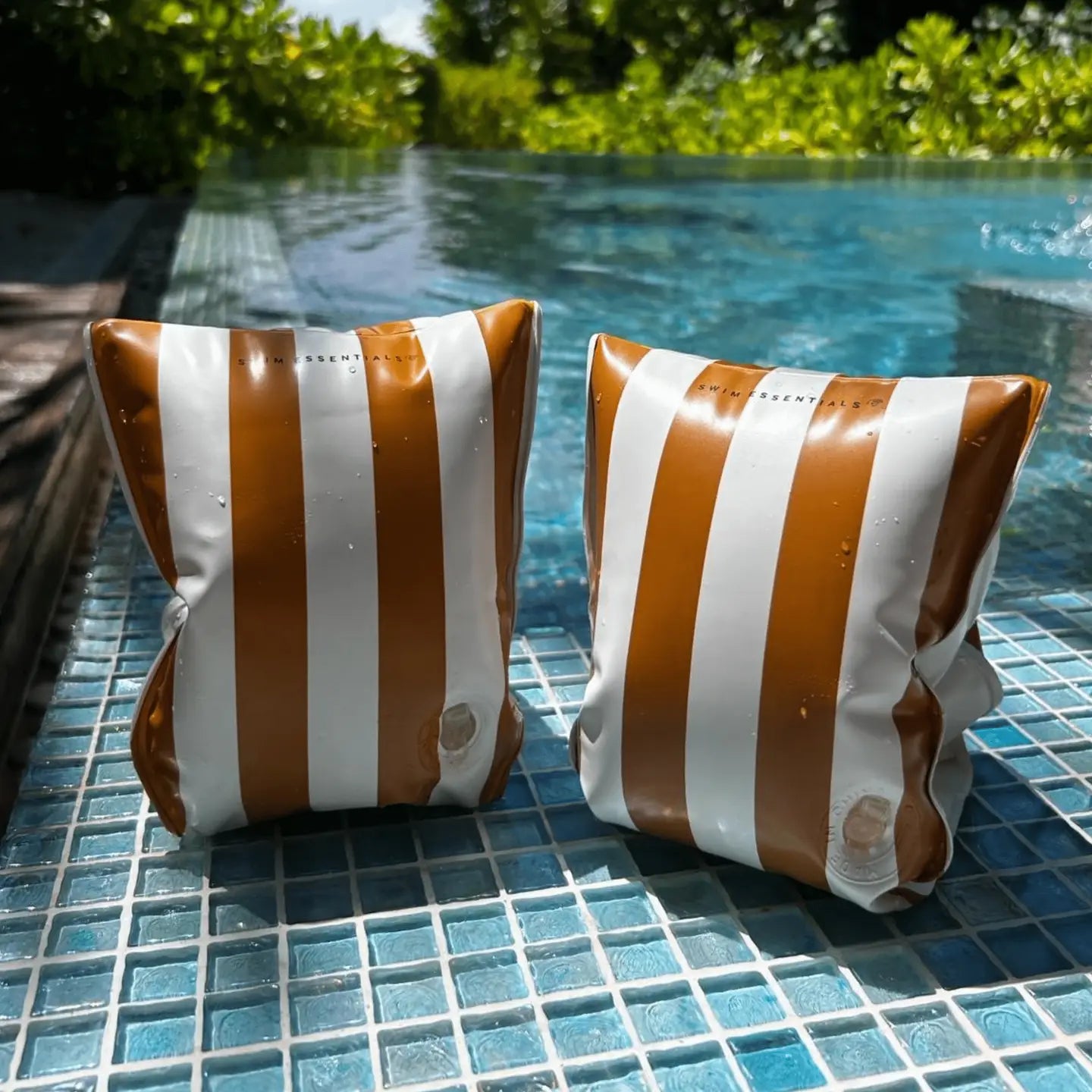 Brown/White Swimming Armbands