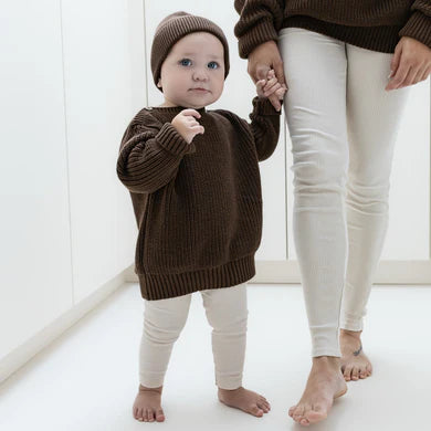 Organic Oversize Knit Pulli - Chocolate