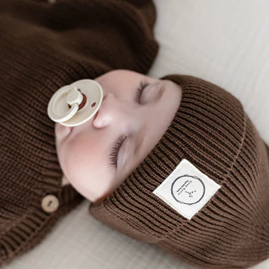 Organic Knit Beanie - Chocolate