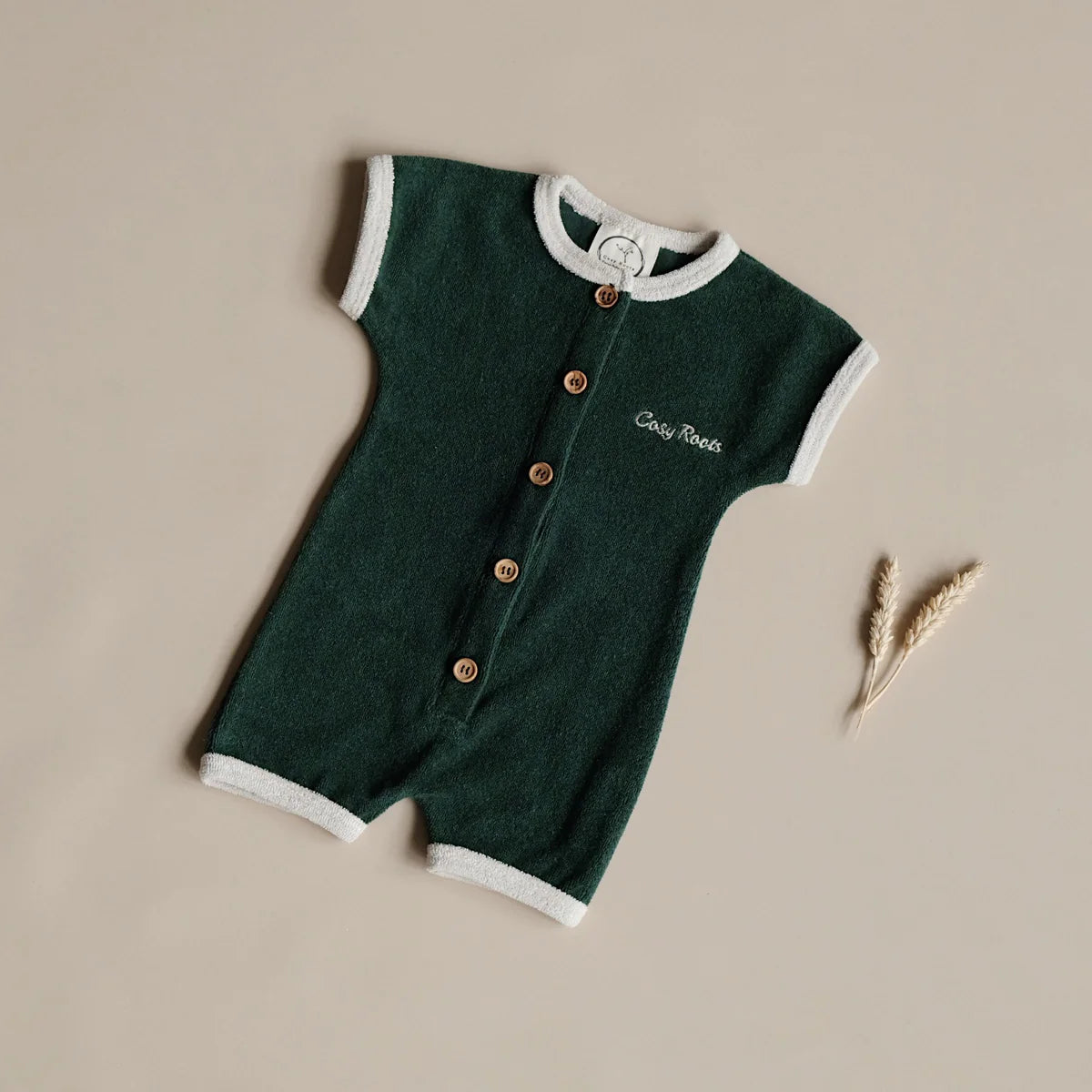 Organic Terry Onesie - Vintage Green