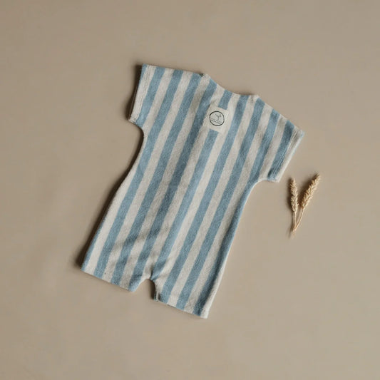 Organic Terry Onesie - Blue Striped