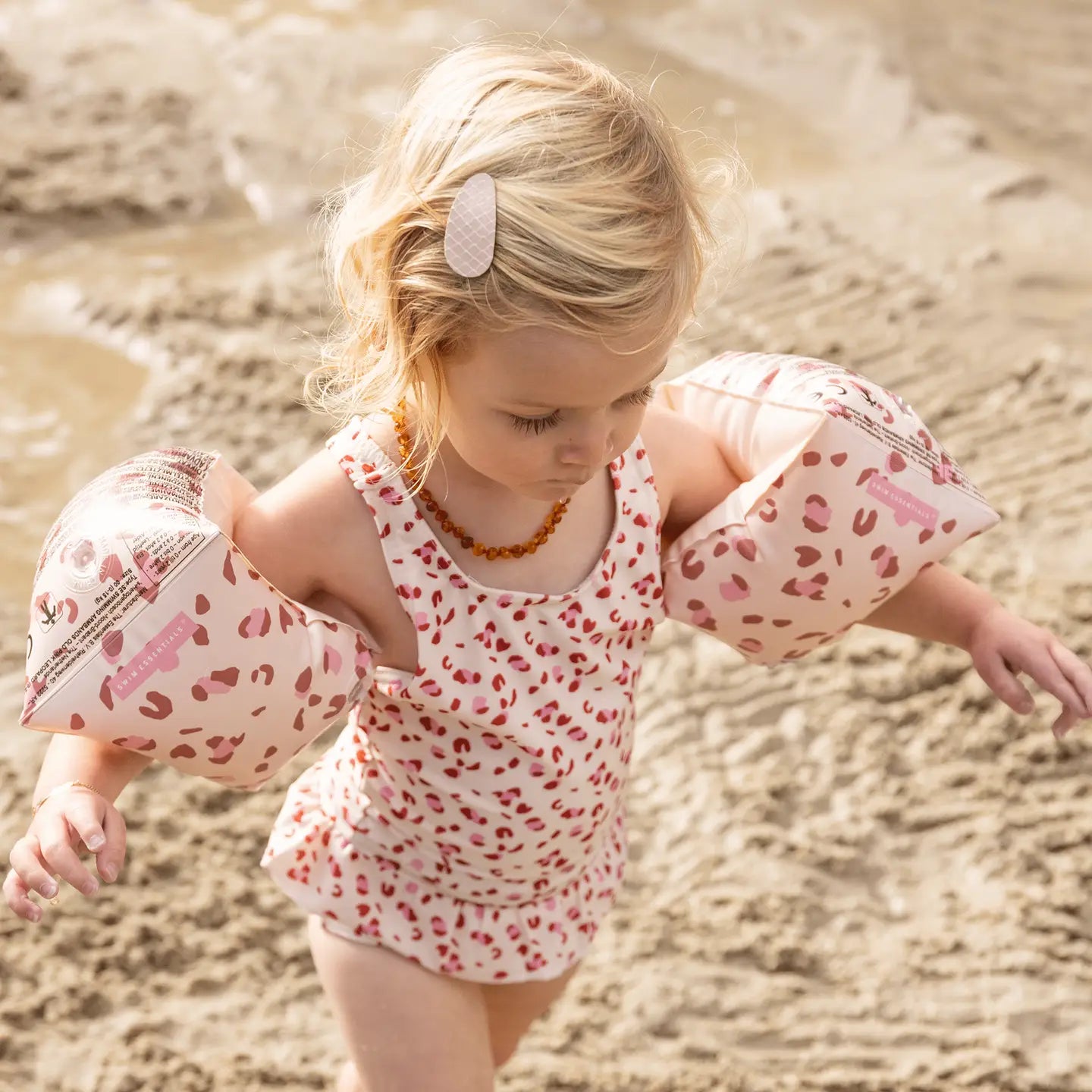 Leopard Old Pink Swimming Armbands