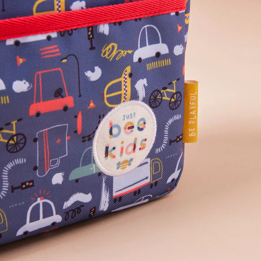 Just Bee Kids Transport Print Insulated Lunch Bag