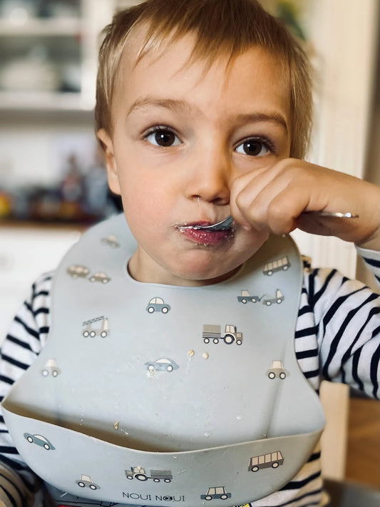 Noui Noui Little Wheels Silicone Bib