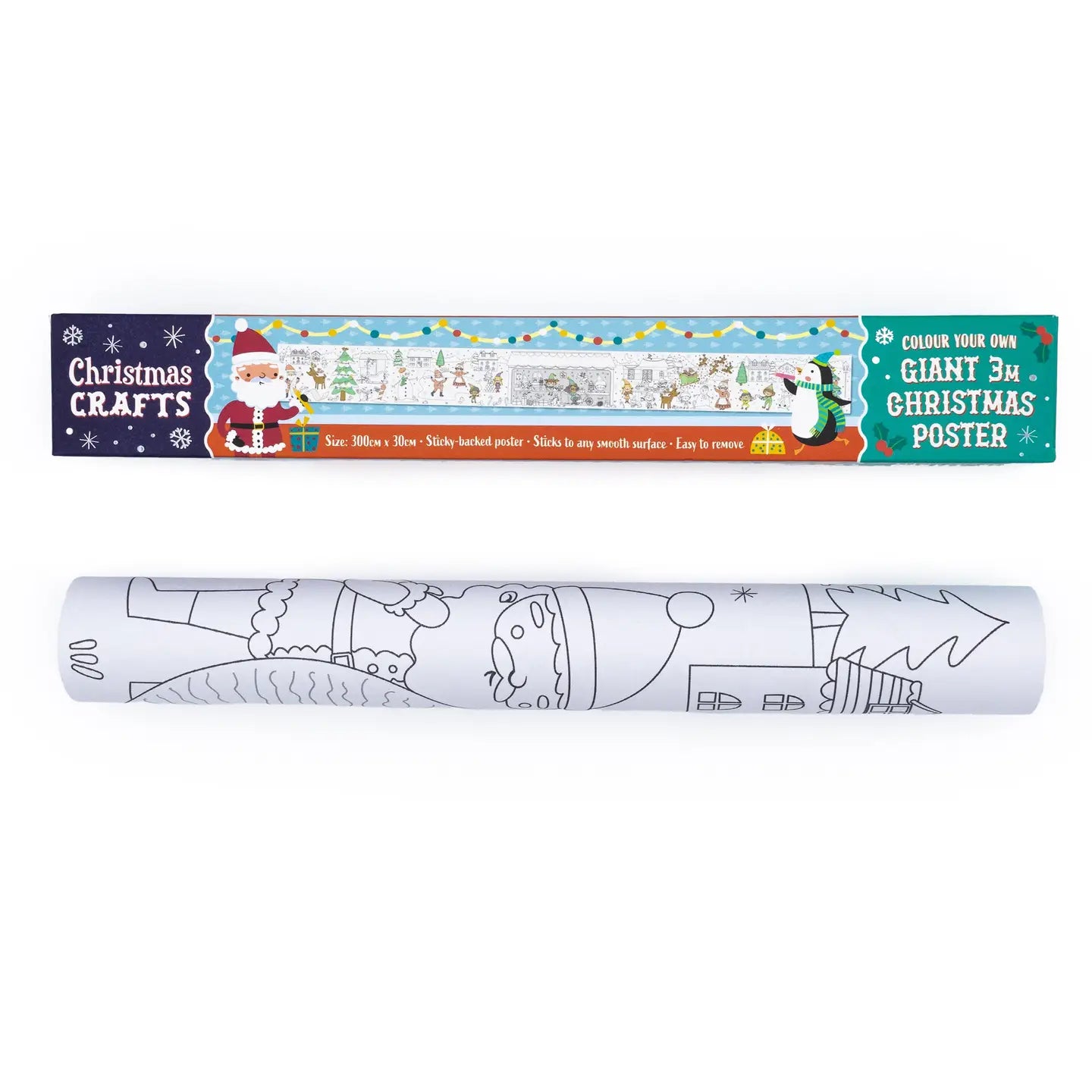 Colour Your Own 3m Christmas Poster – Festive Stick & Colour Activity