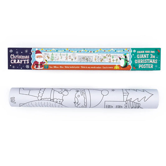 Colour Your Own 3m Christmas Poster – Festive Stick & Colour Activity