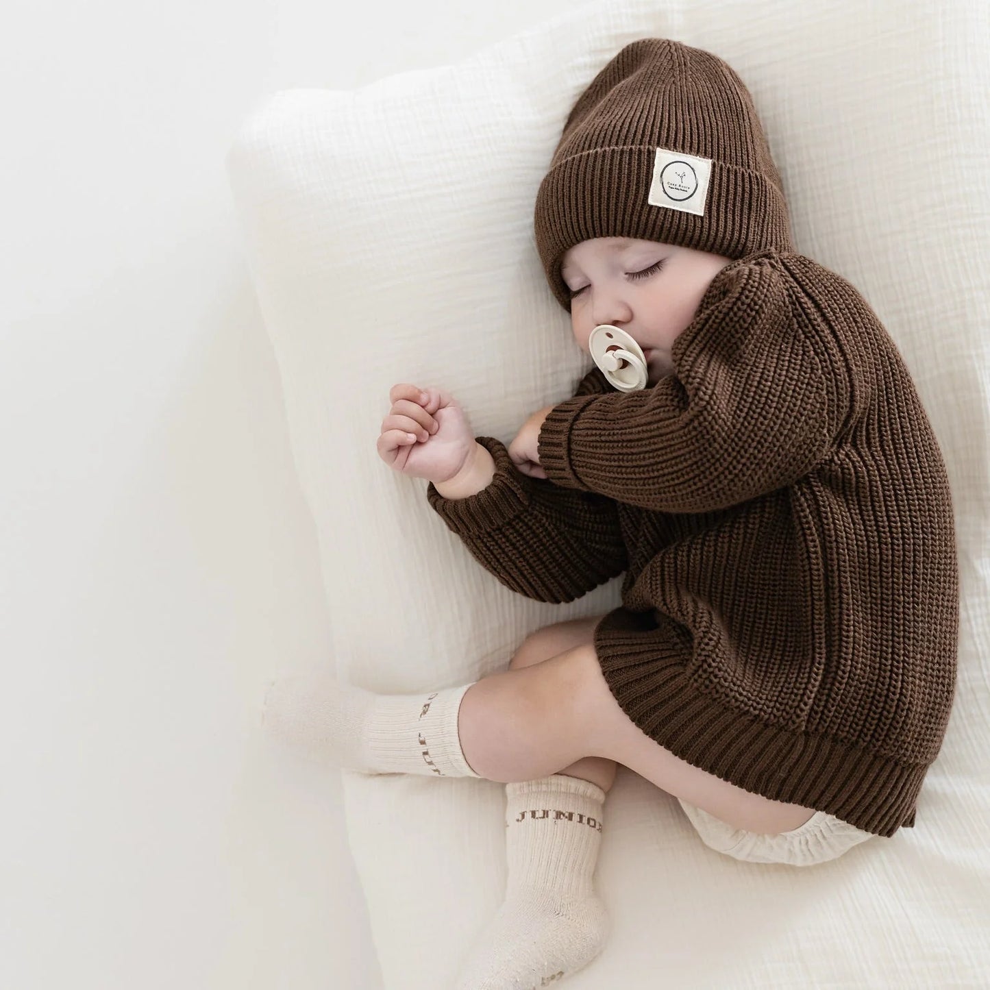 Organic Knit Beanie - Chocolate