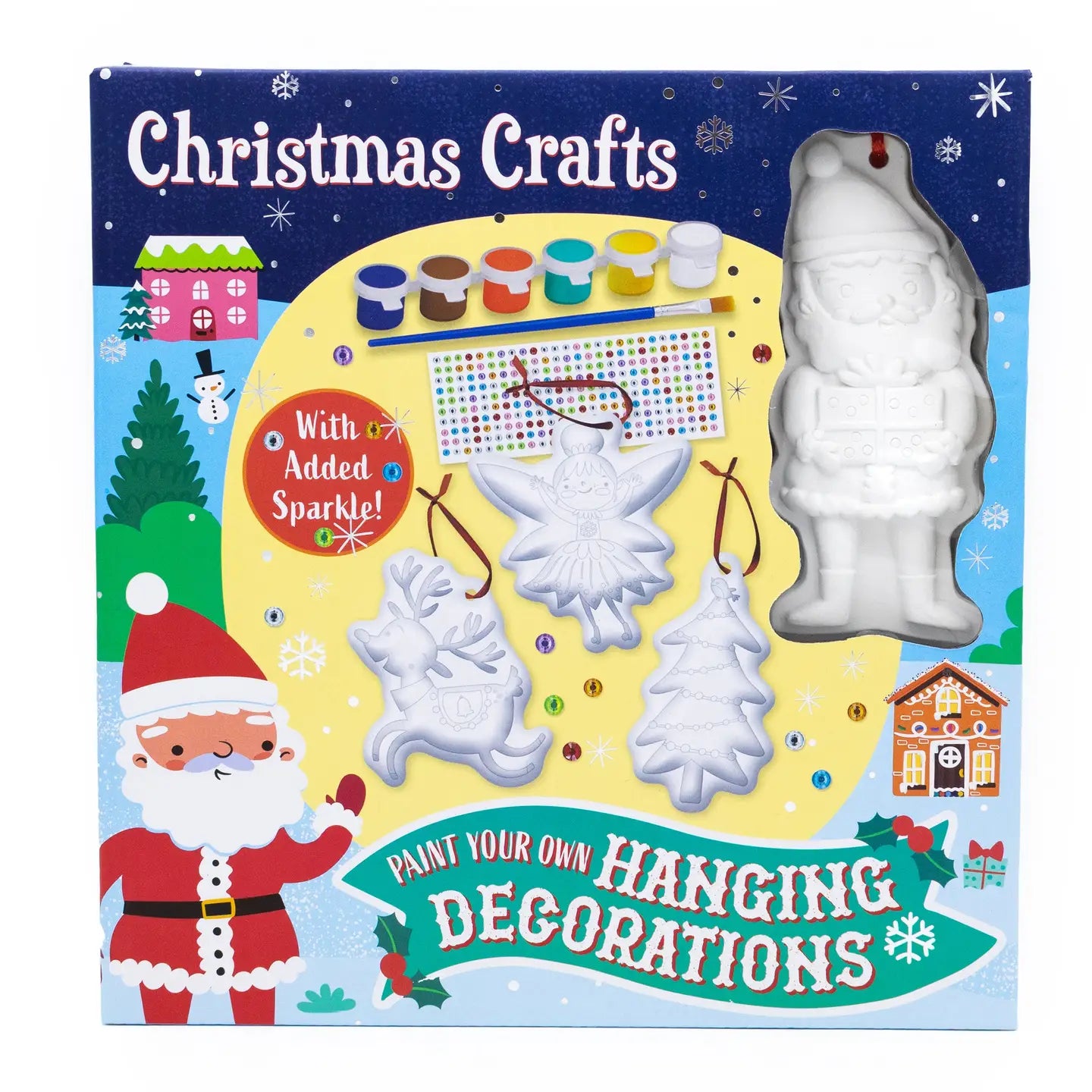 Festive Art & Craft Kit with Paints, Brush & Sparkly Stickers