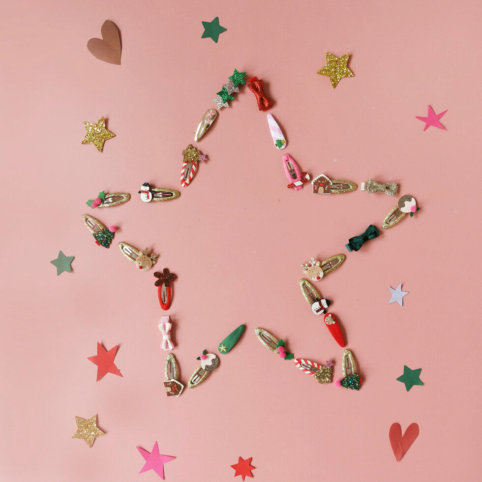 Jolly Christmas Embroidered Clip Set