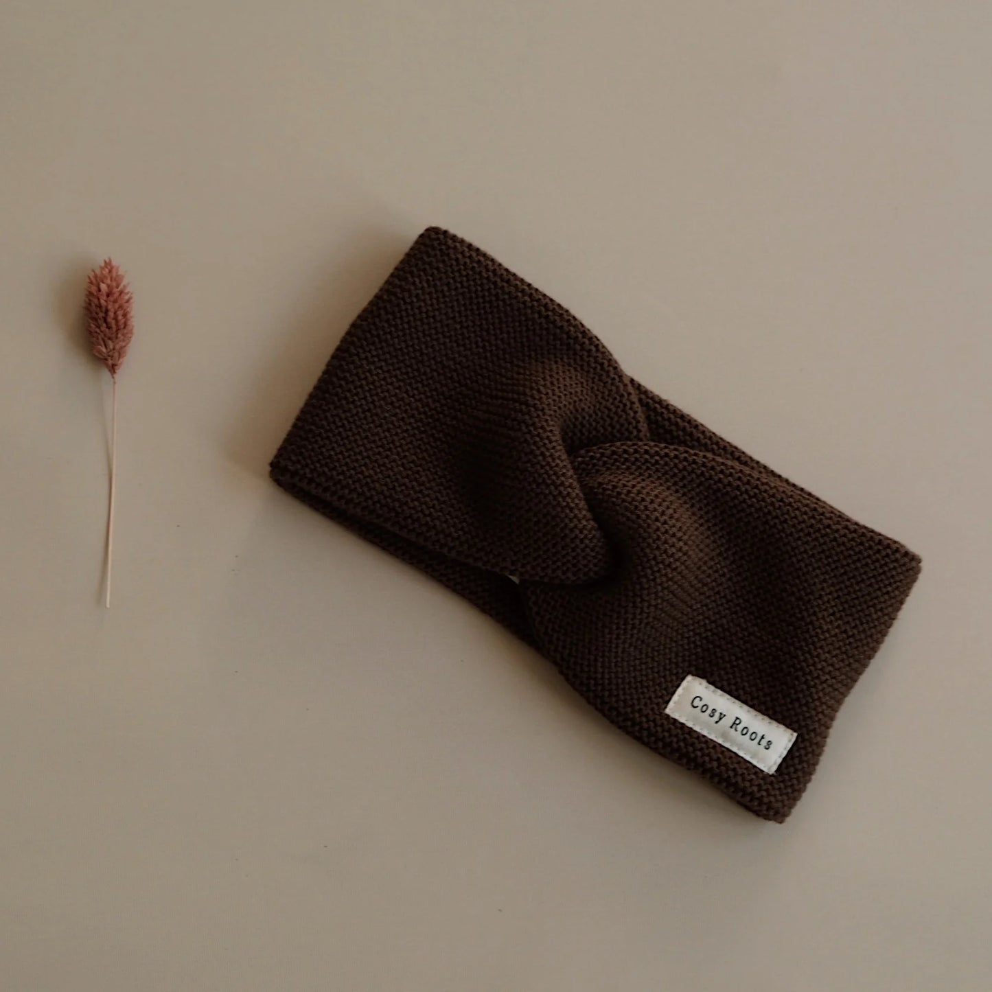 Organic Knit Headband - Chocolate Brown
