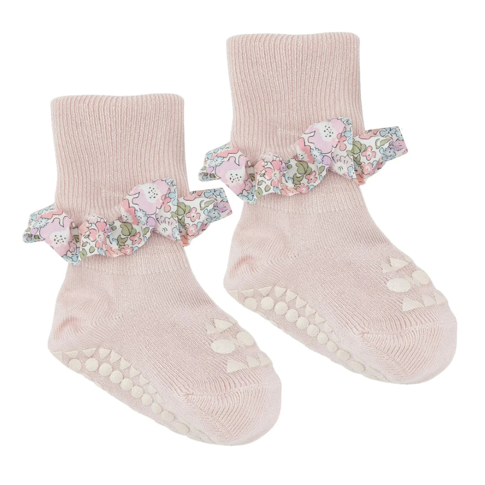 GobabygoXLiberty Non-slip Socks Bamboo- Michelle Pink