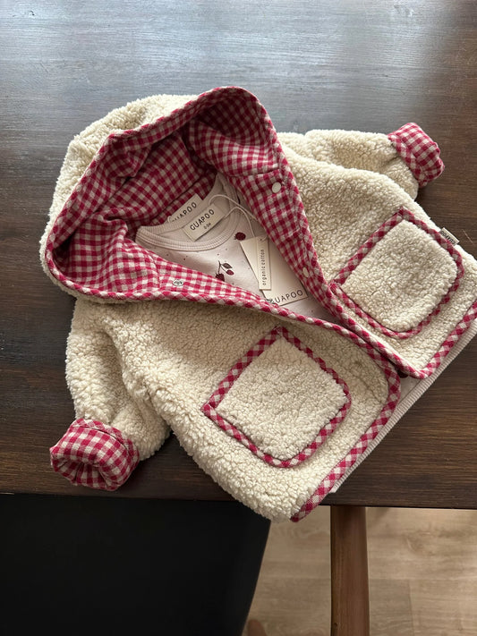 Reversibke Teddy jacket creamy silk