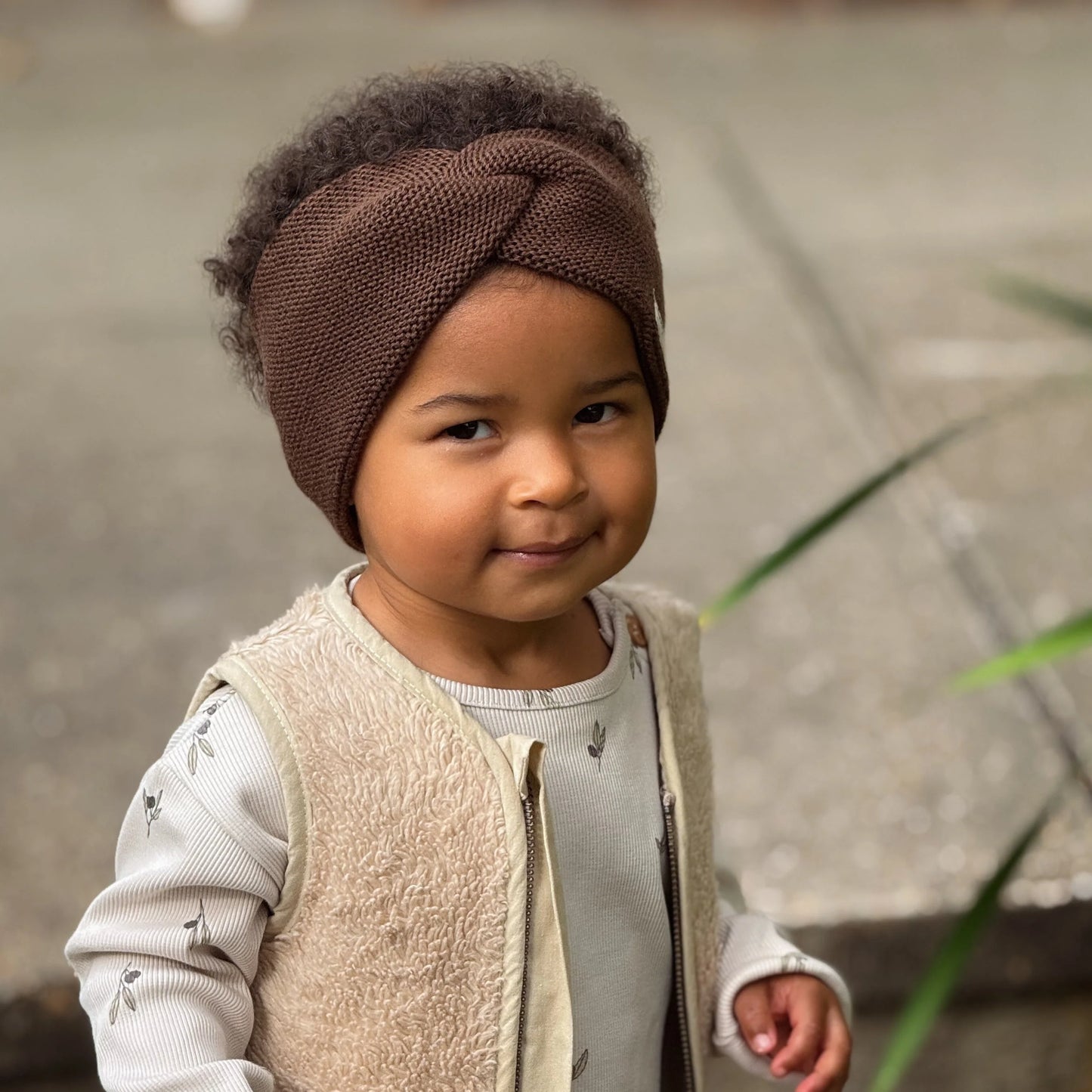 Organic Knit Headband - Chocolate Brown