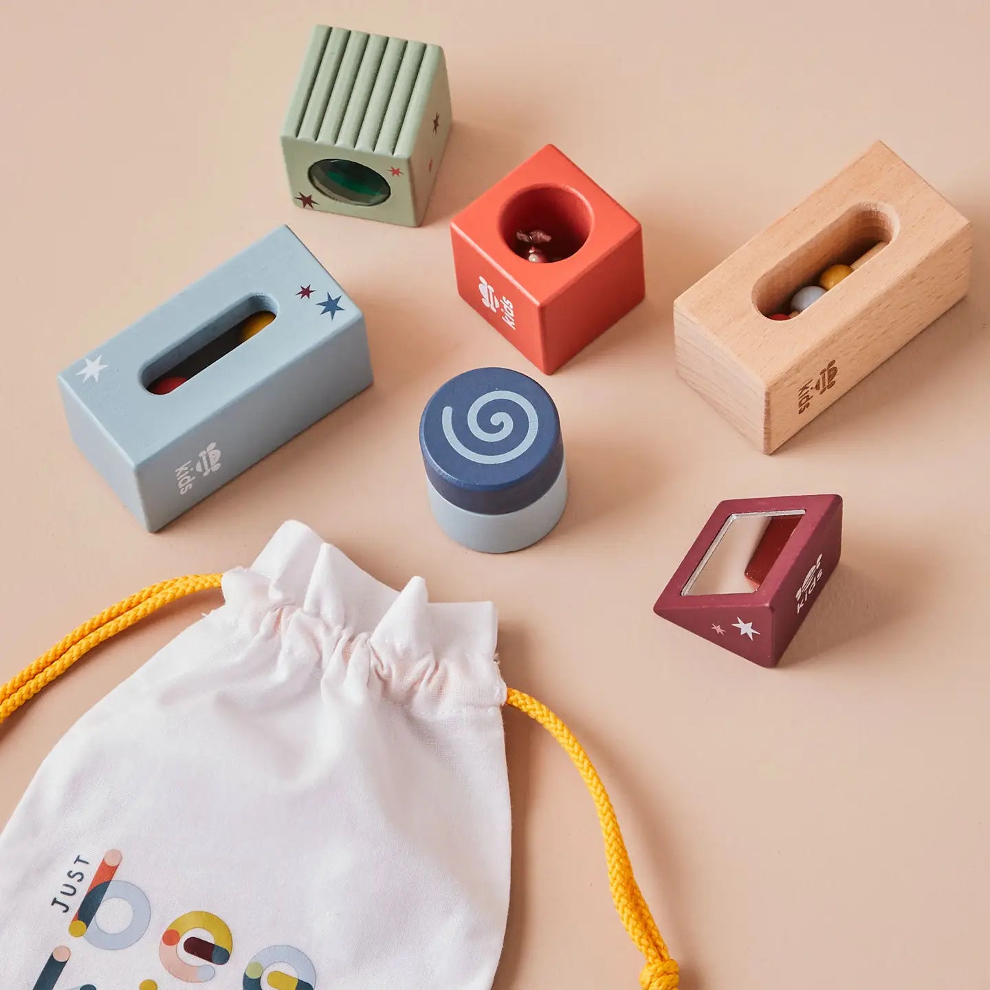 Wooden Sensory Blocks with Bag