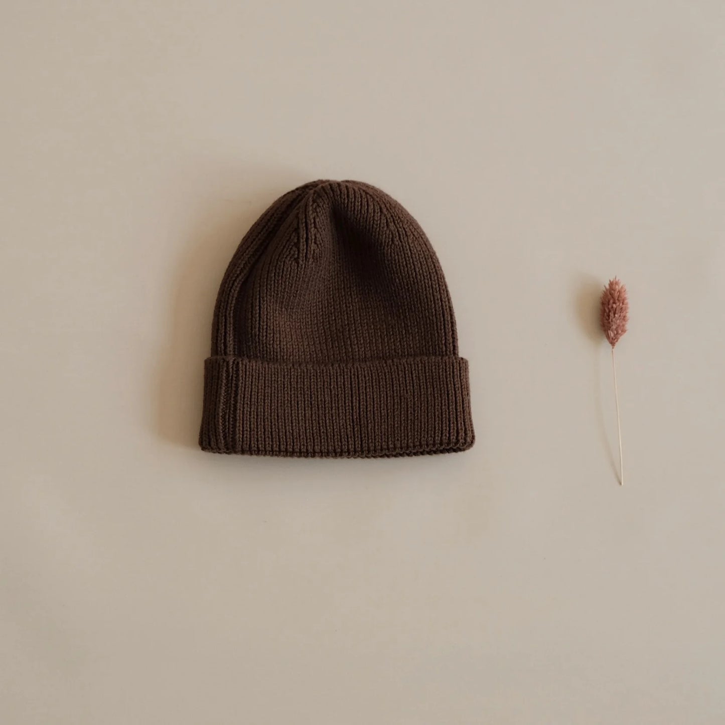 Organic Knit Beanie - Chocolate