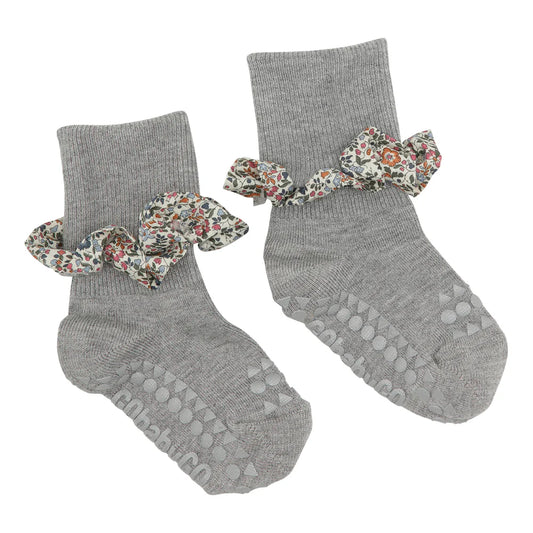 GobabygoXLiberty Non-slip Socks Bamboo- Grey Melange