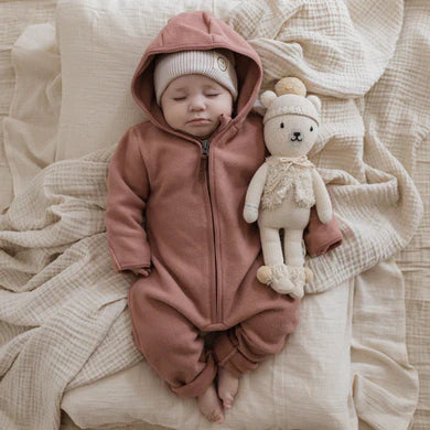 Organic Fleece Overall- dusty rose