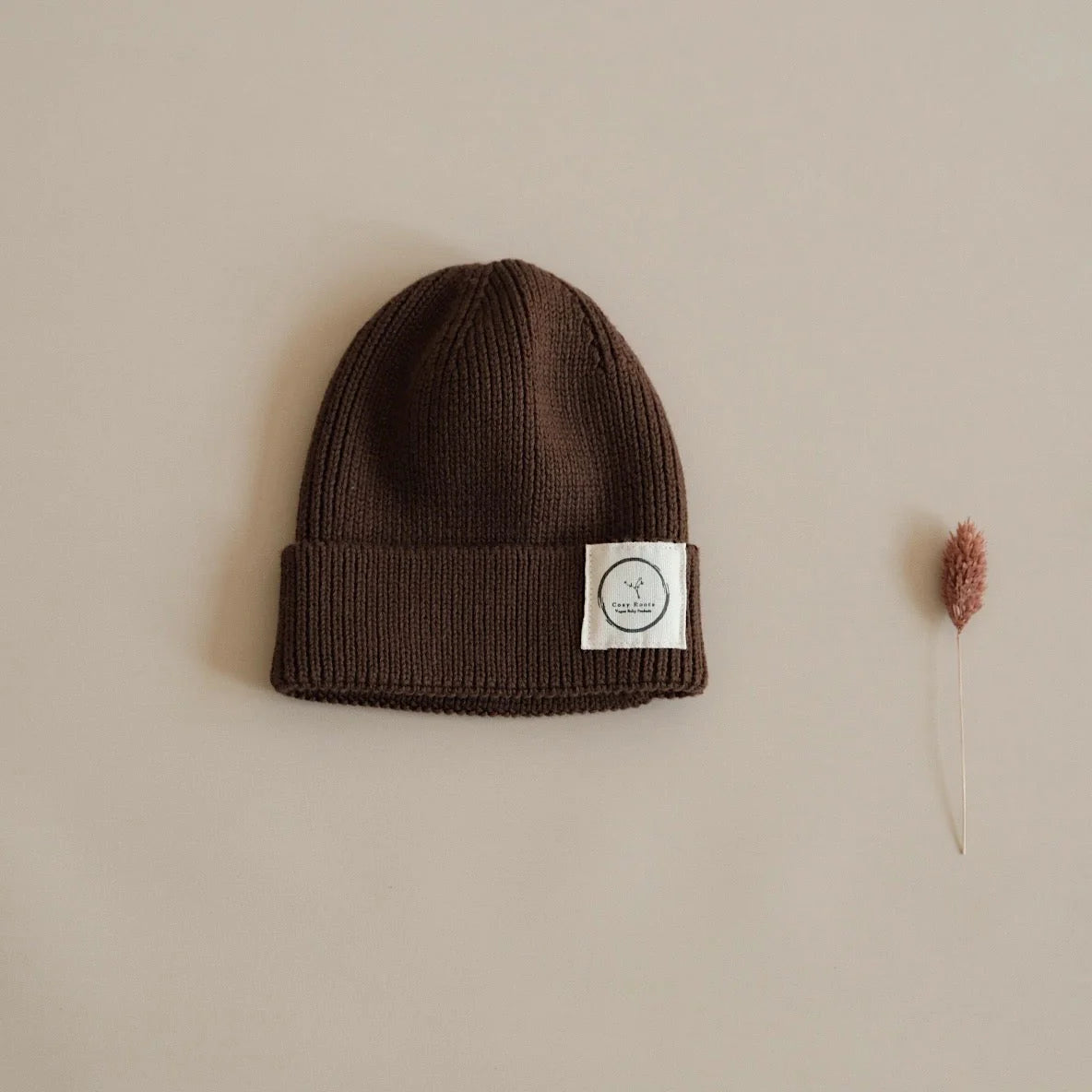 Organic Knit Beanie - Chocolate