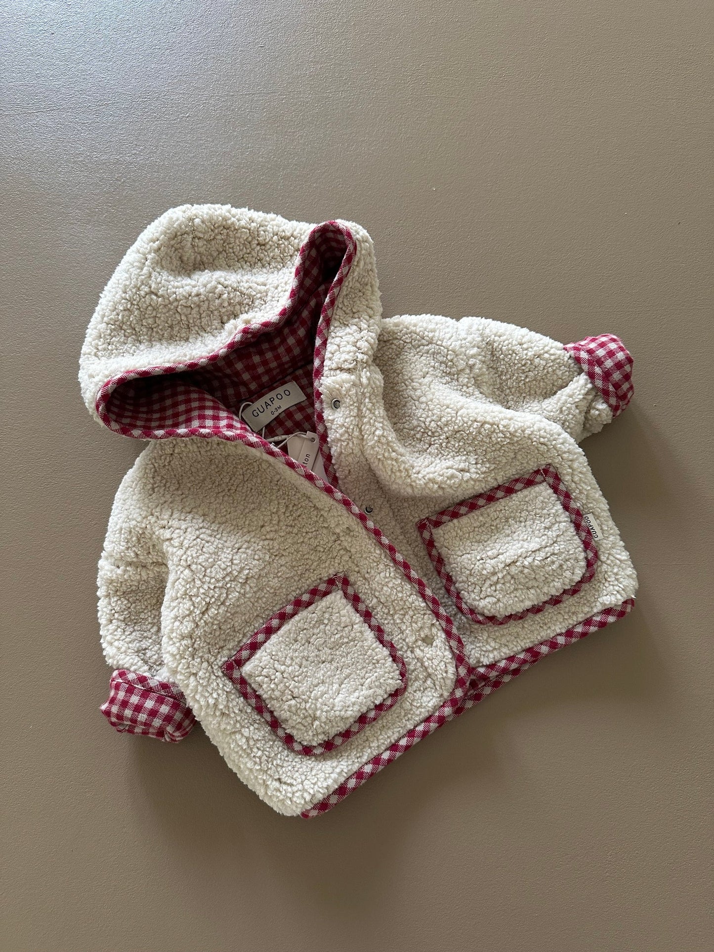 Reversibke Teddy jacket creamy silk