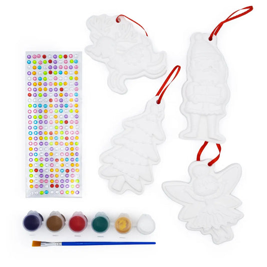 Festive Art & Craft Kit with Paints, Brush & Sparkly Stickers