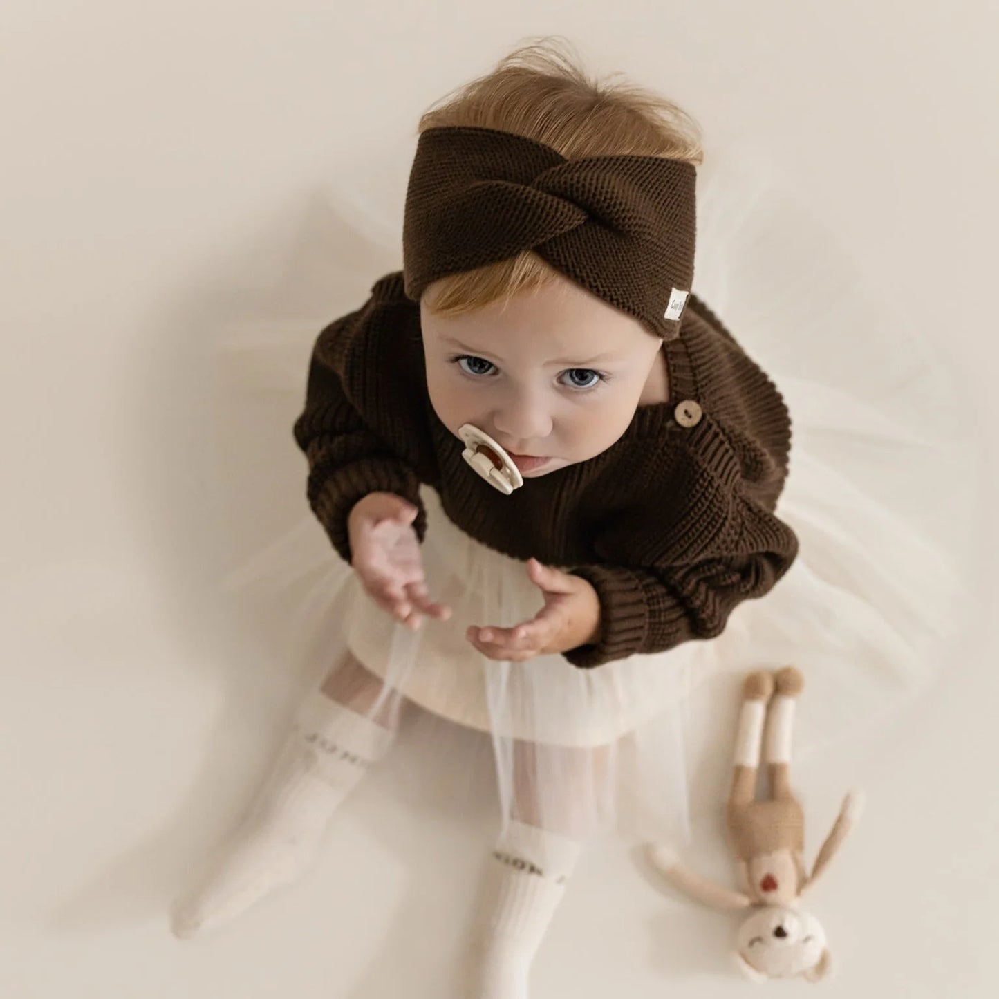 Organic Knit Headband - Chocolate Brown