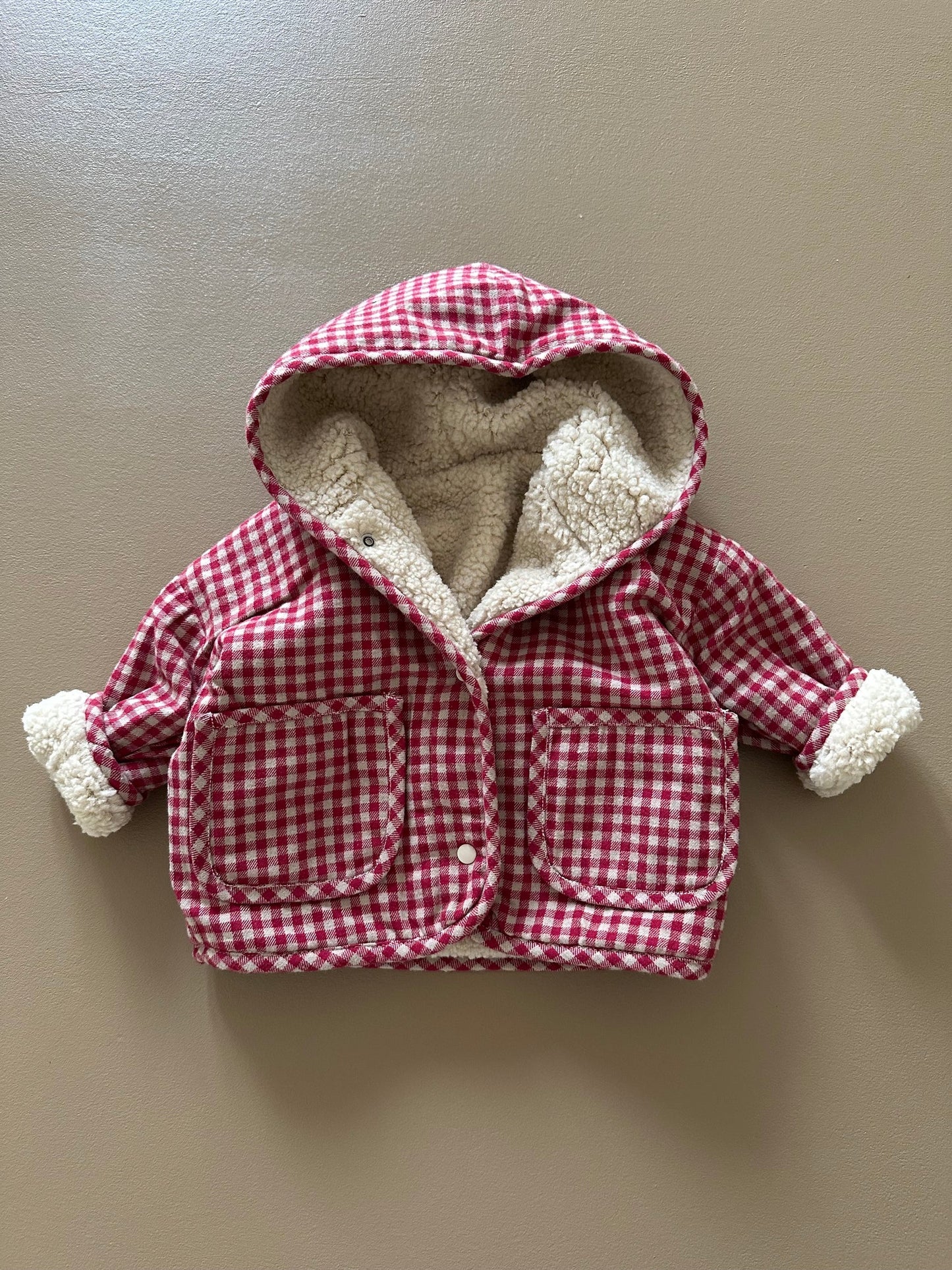 Reversibke Teddy jacket creamy silk