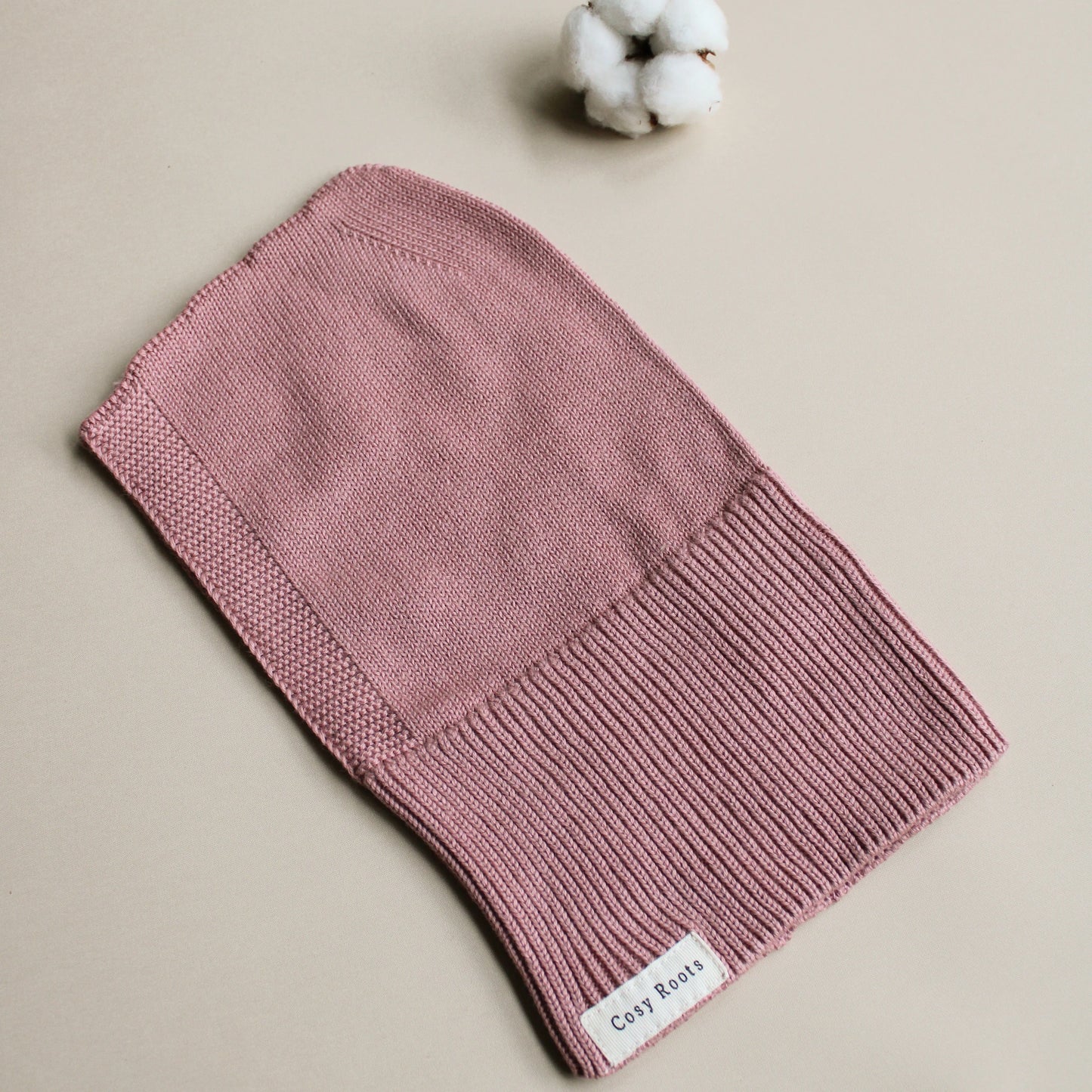 Organic Knit Balaclava - Dusty Rose