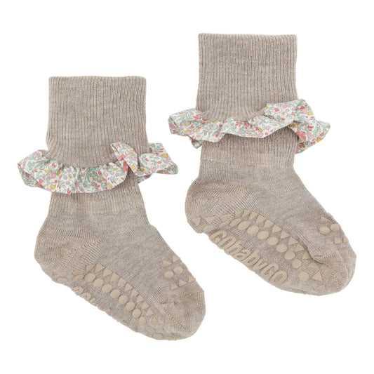 GobabygoXLiberty Non-slip Socks Bamboo- Katie and Millie Yellow