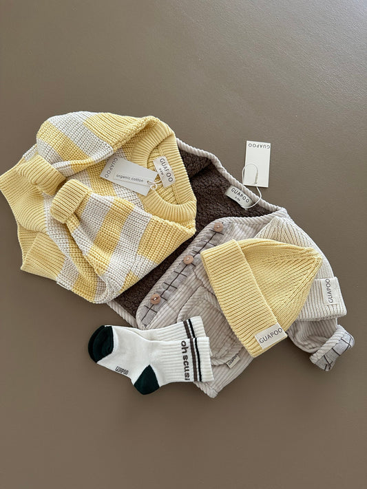 Corduroy jacket cream silk