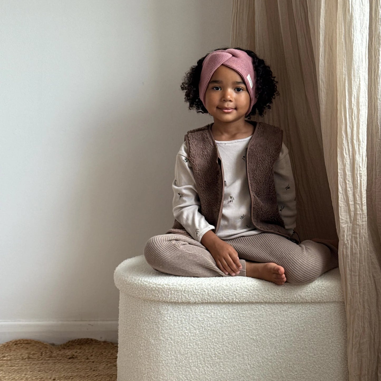 Organic Knit Headband - Dusty Rose