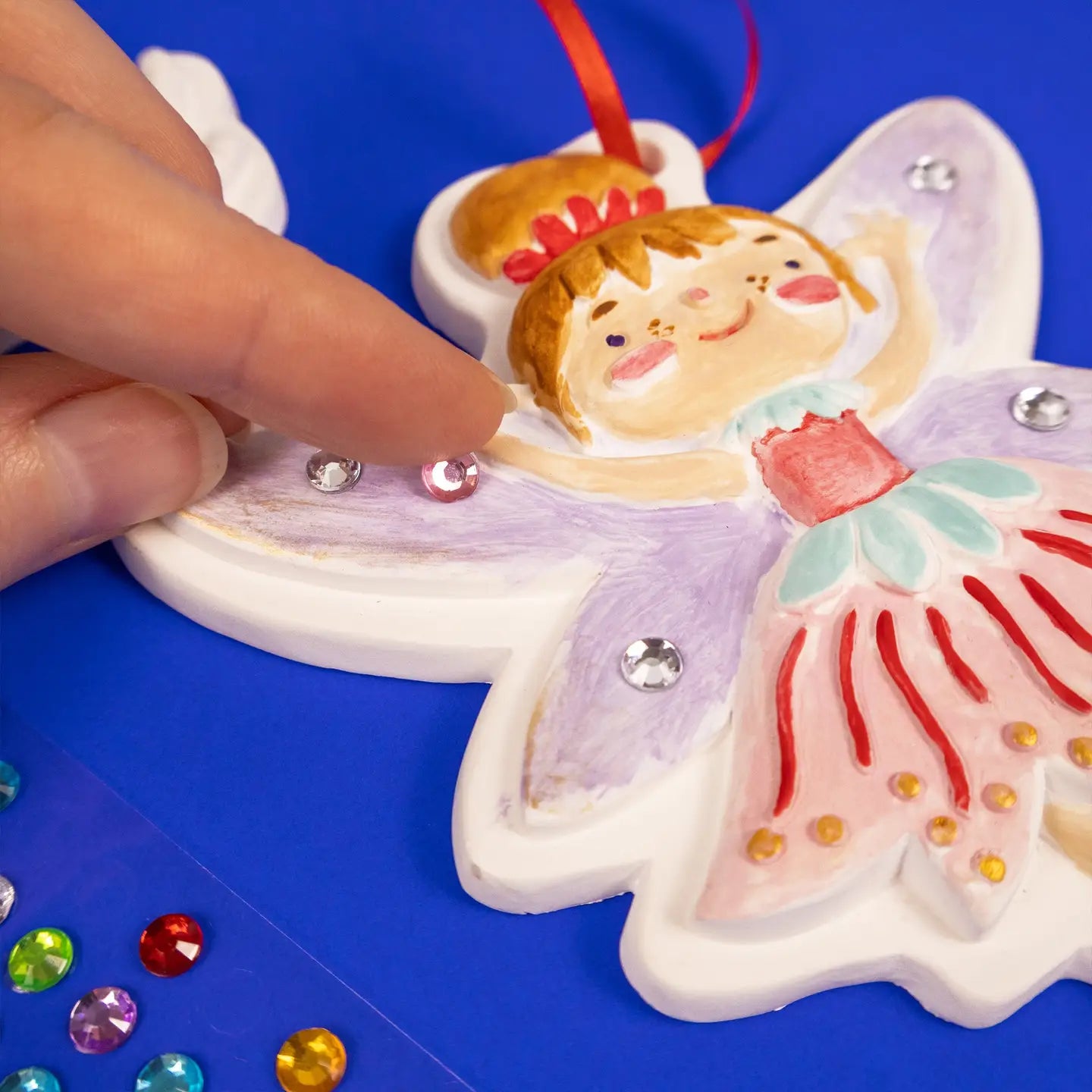Festive Art & Craft Kit with Paints, Brush & Sparkly Stickers