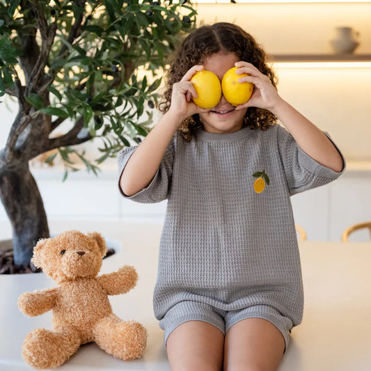 Organic Lemon Summer Knit Shirt - Khaki