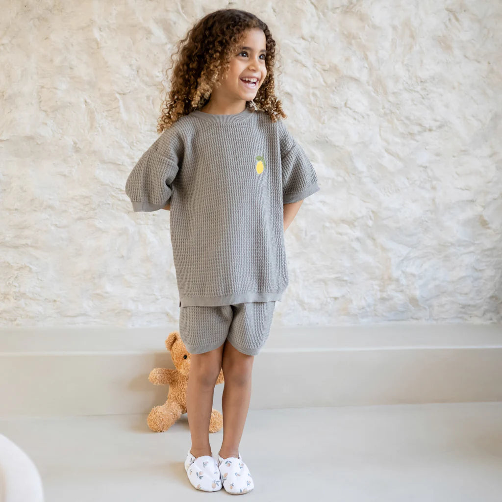 Organic Lemon Summer Knit Shirt - Khaki