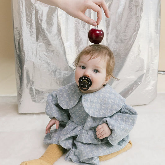 Colour Holiday Bow Pacifiers 2 Pack - Ivory/Plum