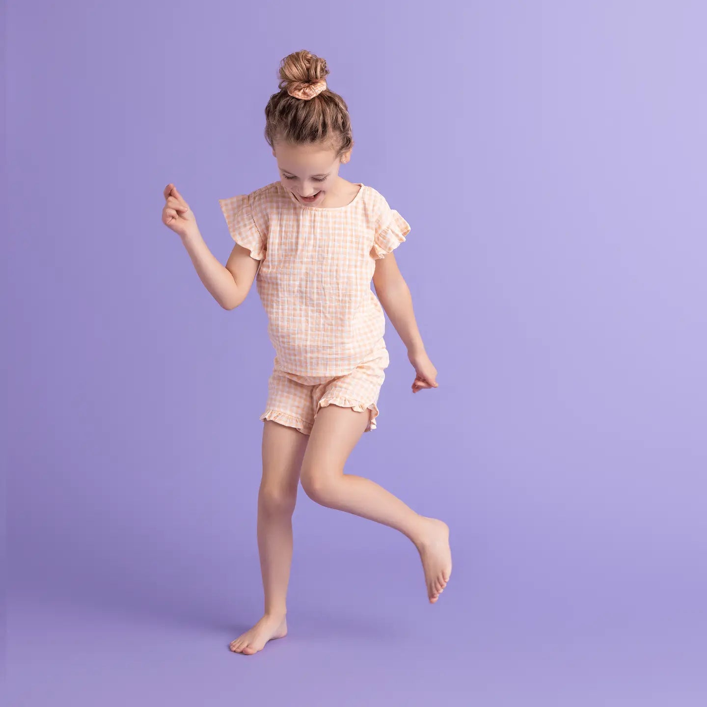 Beachwear Muslin Dress Sunset Grid