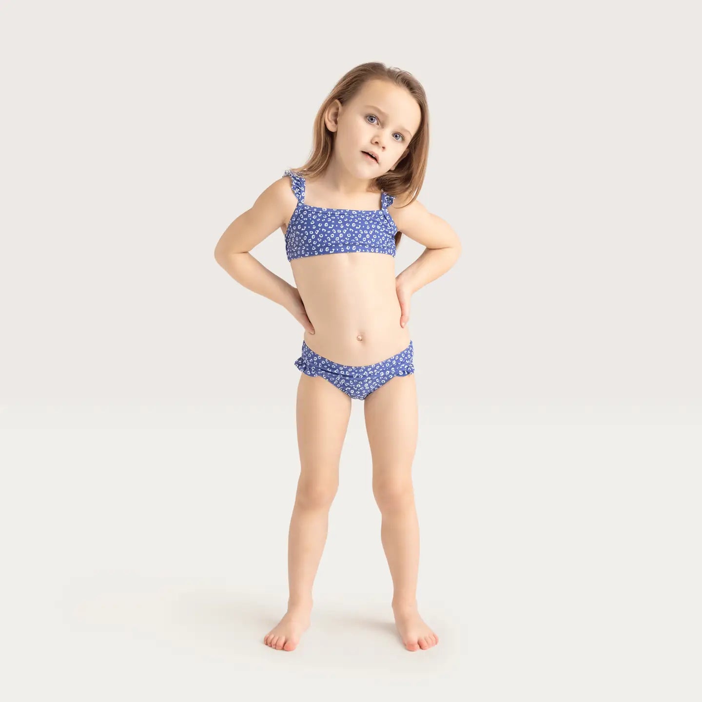 Kids Bikini Blue Leopard Print