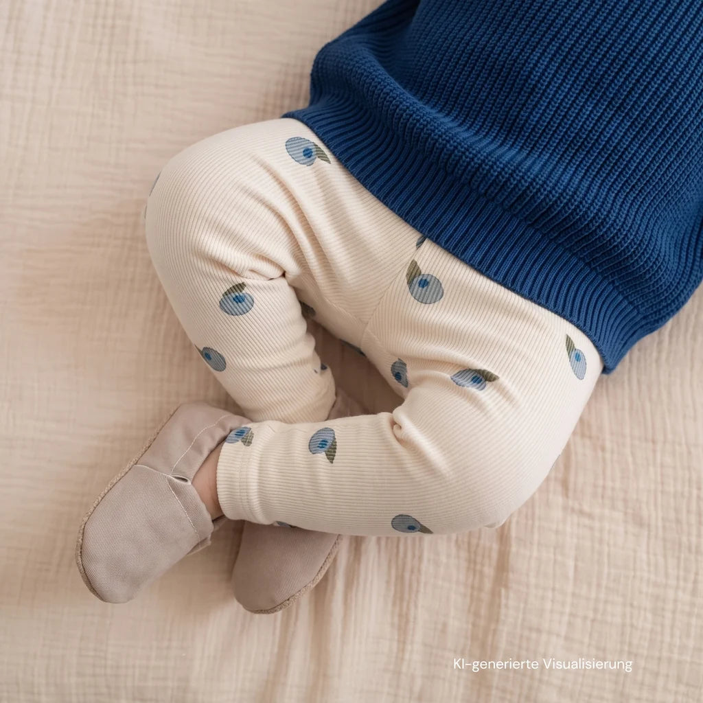 GOTS Organic Rib Leggings - Blueberry