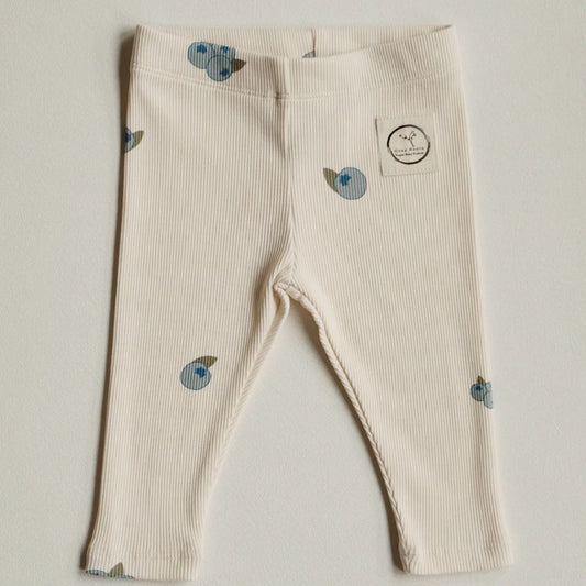 GOTS Organic Rib Leggings - Blueberry