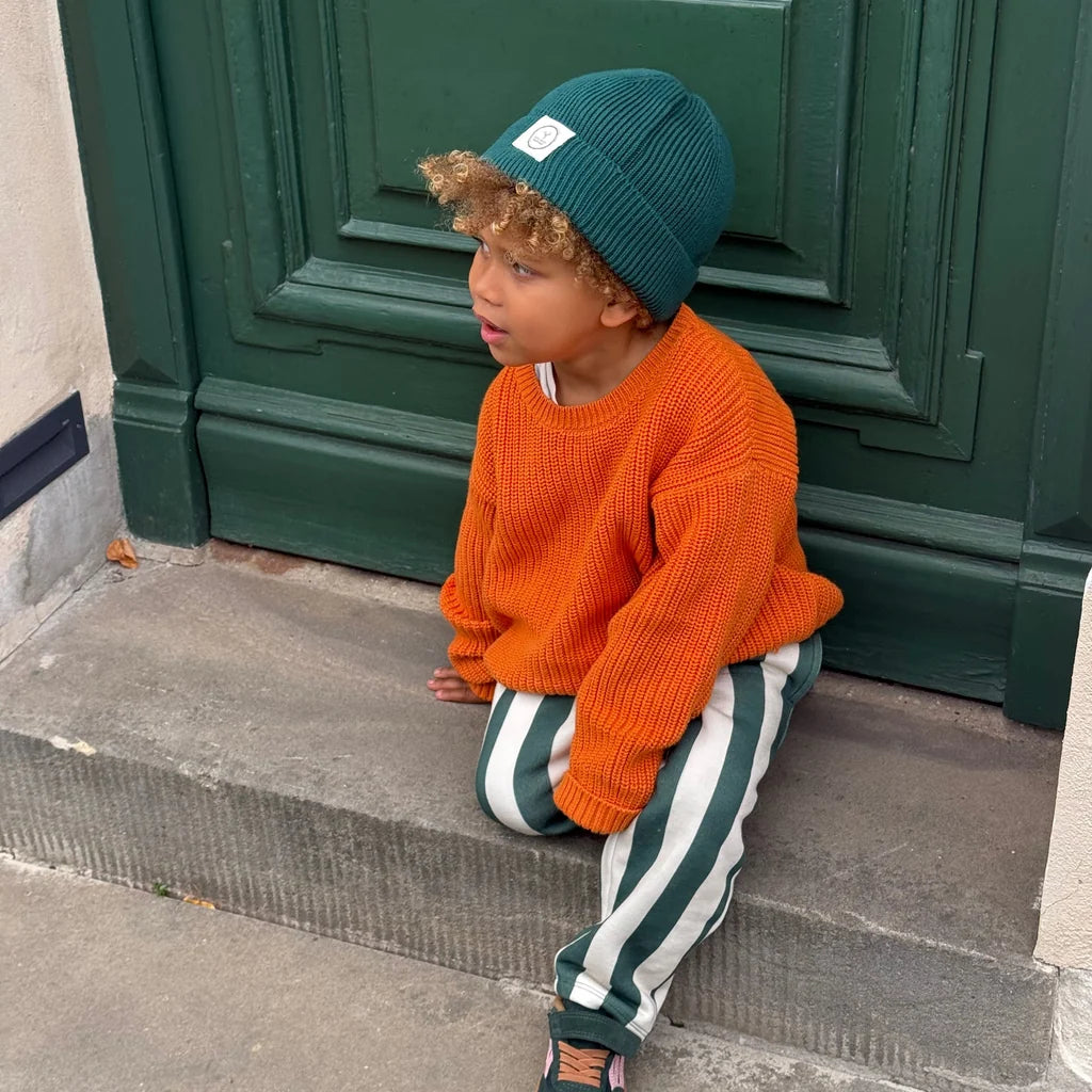 GOTS Organic Lounge Pants - Green Striped