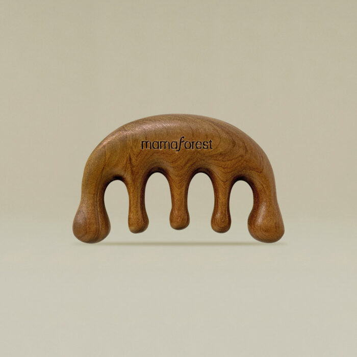 Sandalwood massage Gua Sha brush for scalp and body