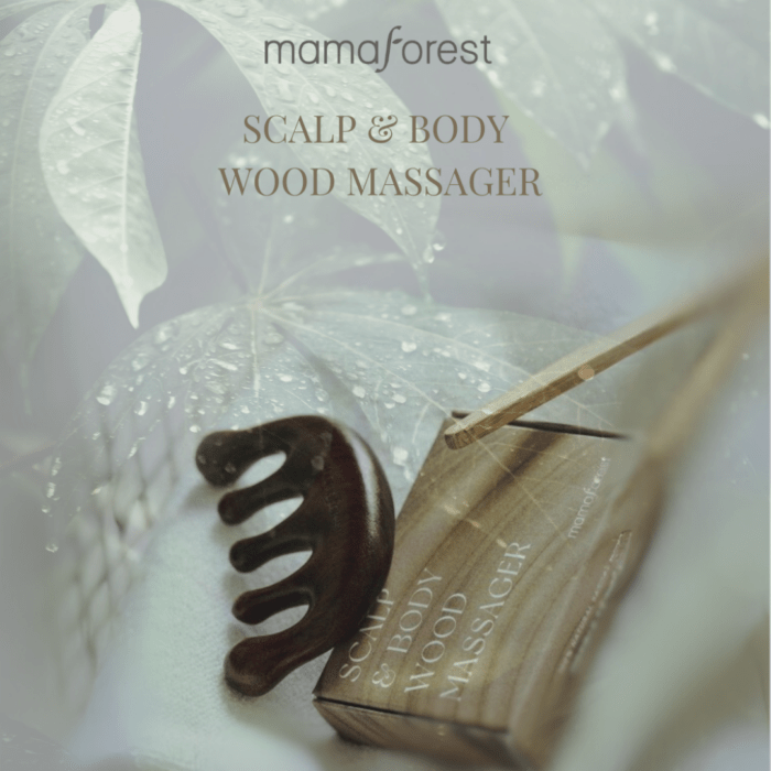 Sandalwood massage Gua Sha brush for scalp and body